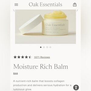 Oak Essentials / Jenni Kayne Moisture Rich Balm *Never Opened*